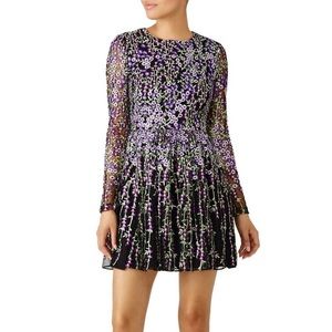 Badgley Mischka Purple Floral Dress